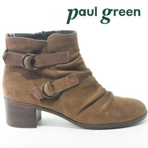 Paul Green Newbury Double Buckle Bootie Size UK5 US 7.5 Brown/Tan